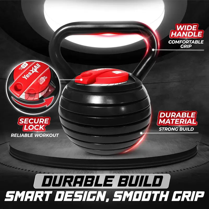 Yes4All Adjustable Kettlebell System – Modular Weight Set with Interchangeable Handles & Grips for Versatile Strength Training