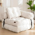 L-Shaped Folding Sofa Bed – Convertible Living Room Lounger with Armrests & Pillows