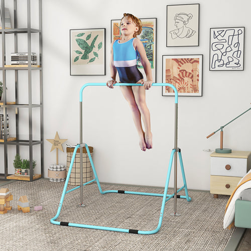 HOMCOM Kindergymnastikstange, klappbar, Höhenverstellbar von 88 bis 128 cm, Grün