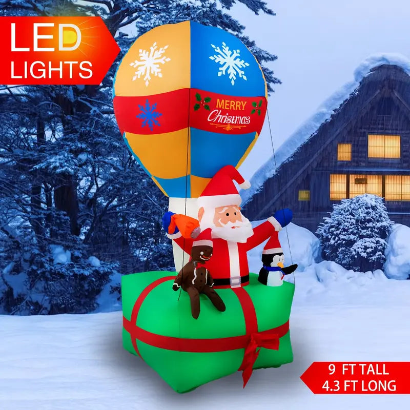 Yexmas 9FT Inflatable Santa Claus LED Light Balloon – Outdoor Christmas Decor