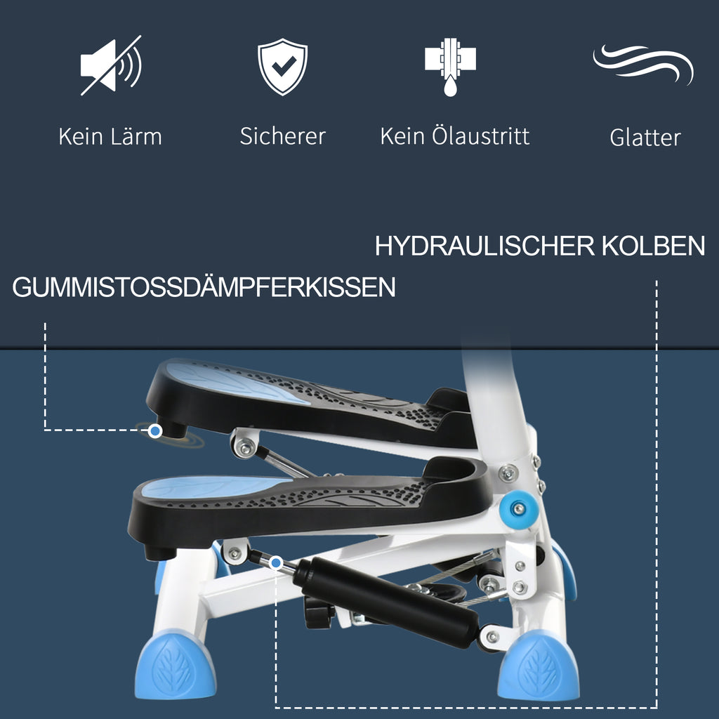 HOMCOM Stepper Fitnessgerät, LCD-Monitor, rutschfeste Pedale, Stahl und ABS, 55x44x108 cm, bis 100 kg