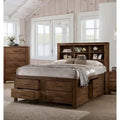 Walnut-Finished Underbed Storage System with 6 Slim Drawers