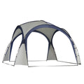 Outsunny Kuppelzelt für 6-8 Personen, Pavillon, Schutz vor Sonne und Nieselregen, 3,5 x 3,5 x 2,22 m, Cremeweiß