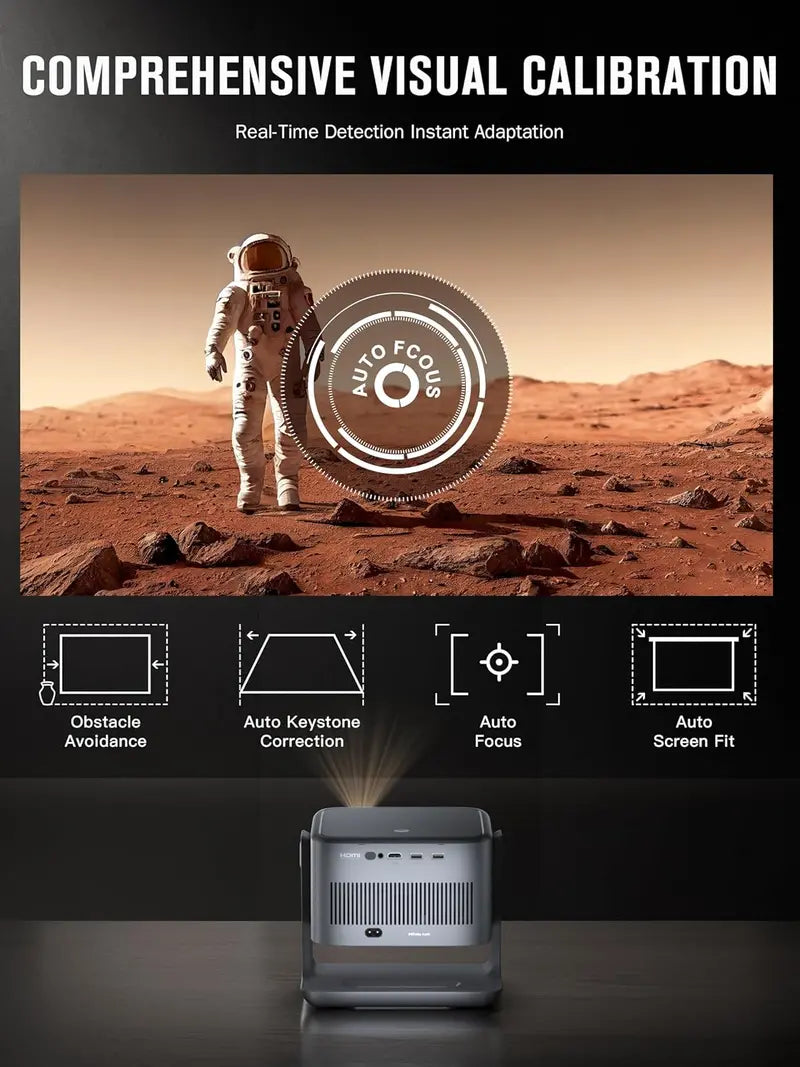 VISSPL 4K Smart Projector: Dolby Audio, Auto Focus, and Seamless WiFi/Bluetooth Integration