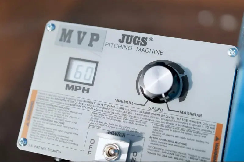 Jugs MVP Adjustable Pitching Machine – Up to 60 MPH, Baseball & Softball Compatible