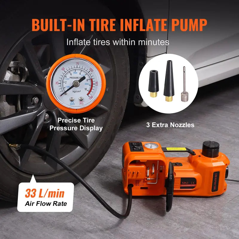 VEVOR 5-Ton Electric Car Jack with Integrated Impact Wrench – 11,023 LB Capacity