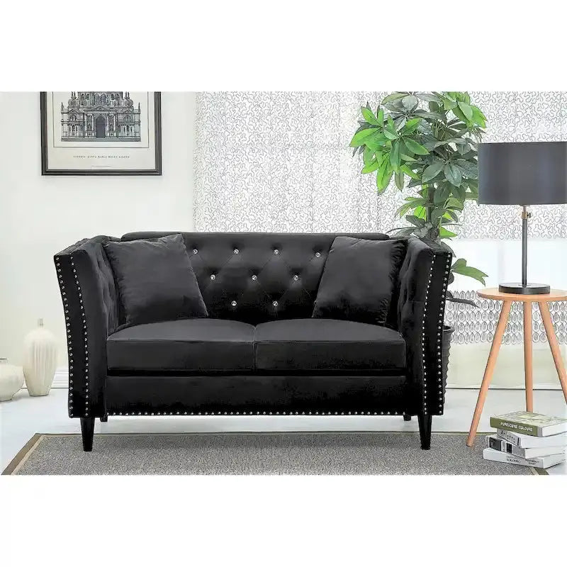 Gracewood Velvet Loveseat – Hollow-Core Design for Lightweight Elegance