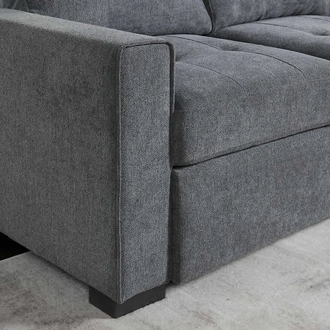 Kendale Modern Sleeper Sofa with Integrated Storage Chaise and Pull-Out Mattress