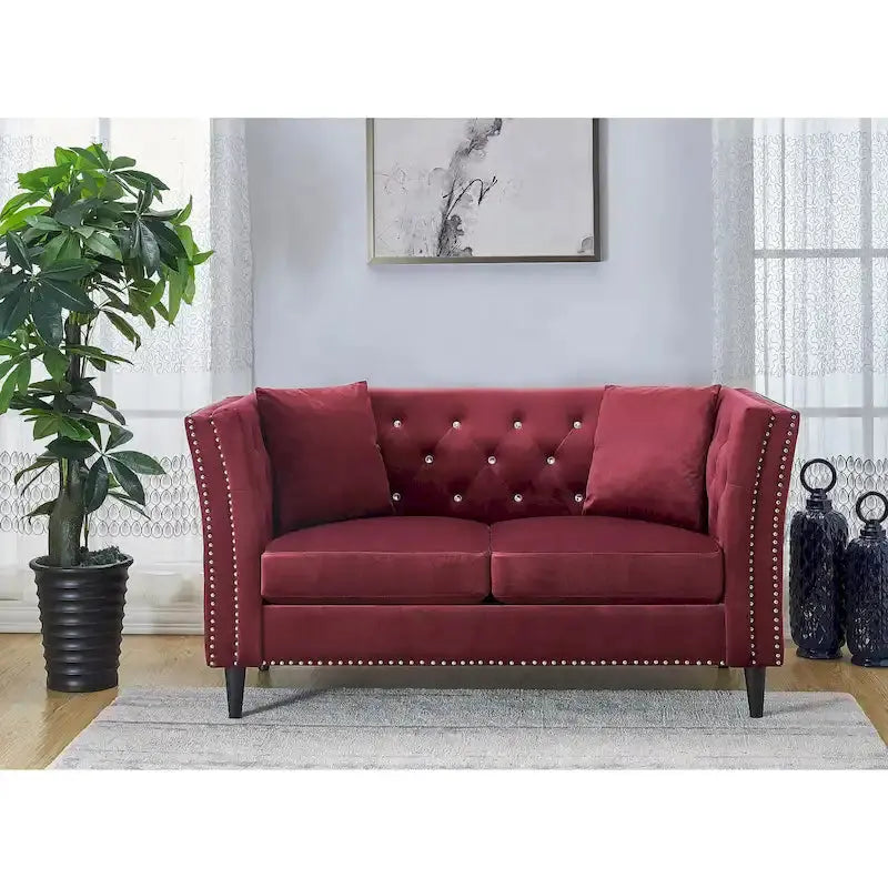 Gracewood Velvet Loveseat – Hollow-Core Design for Lightweight Elegance