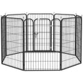 PawHut Welpenauslauf Freigehege Laufstall für Haustier Laufgitter Laufstall Hundegehege individuell gestaltbare Form mit Tür Metall 80 x 100 cm  Schwarz