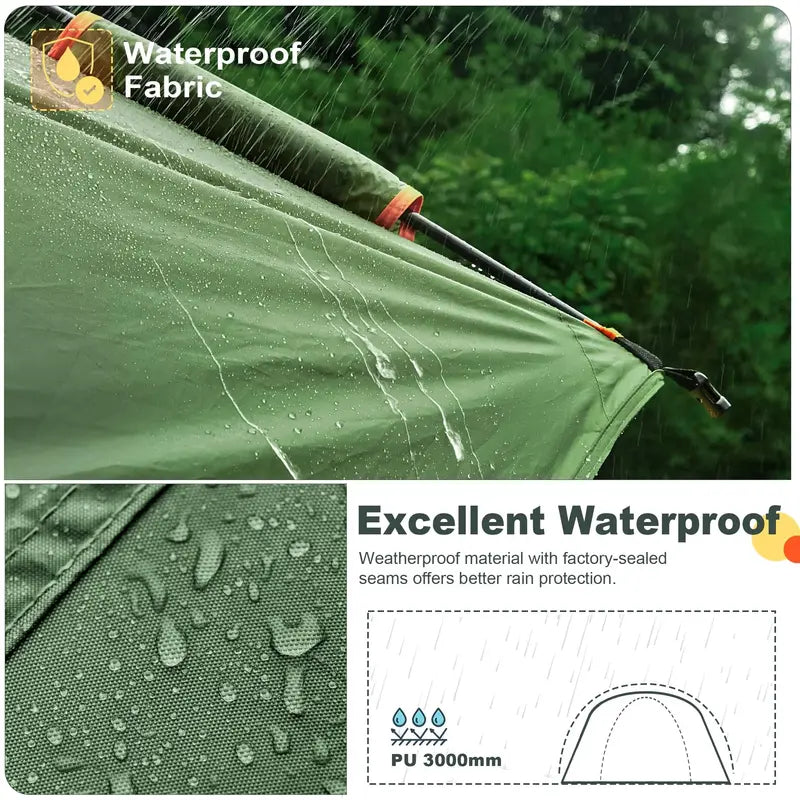 GoHimal Waterproof SUV Camping Tent – 8′ L x 8′ W x 7.2′ H Fit