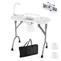 LDAILY Portable Nail Technician Table with Built-in Electric Dust Extraction