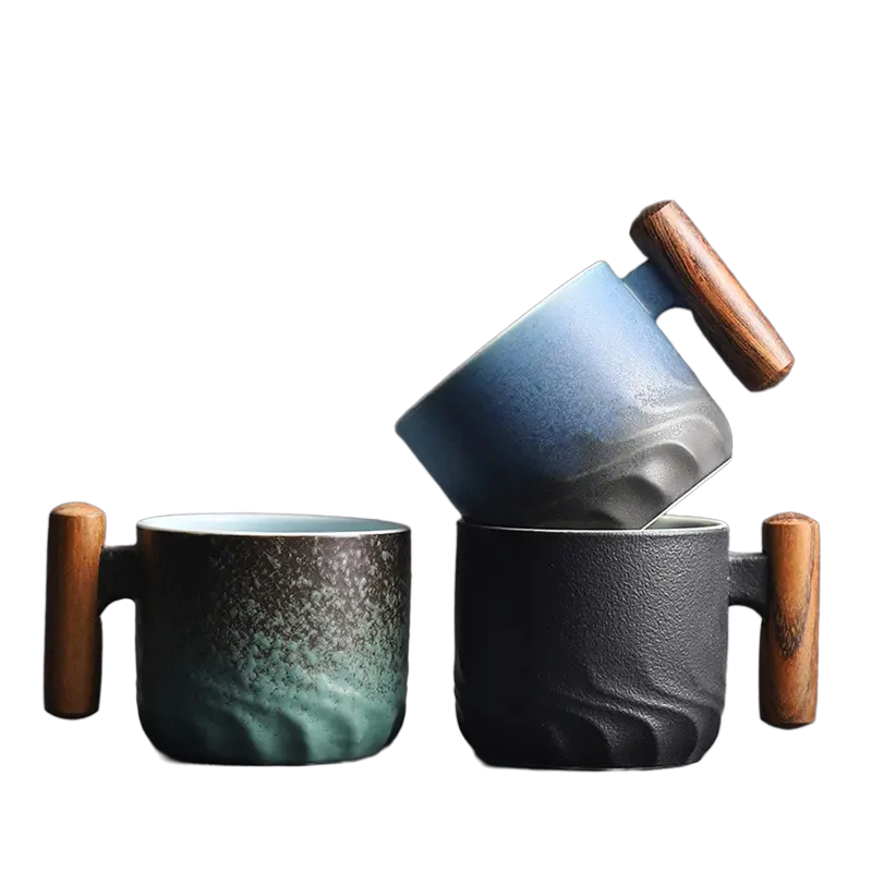 Zonema Ceramic Coffee Set – Minimalist Mug, Matching Saucer & Spoon