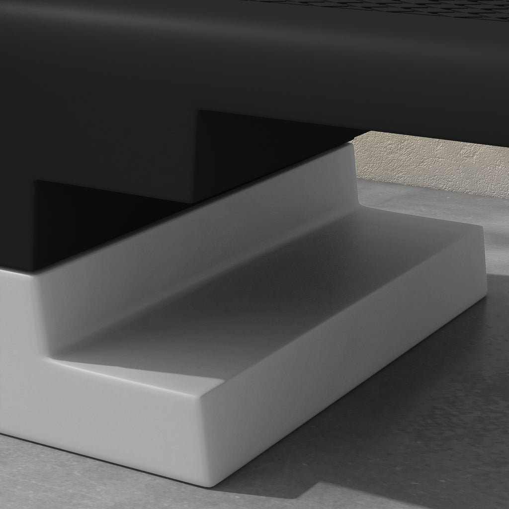 SPORTNOW Stepper mit Höhenverstellung, abnehmbaren Stufen und rutschfester Basis, aus ABS, 97x36x15/20/25 cm, Grau