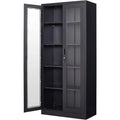 PEUKC Glass-Front Curio Display Cabinet – 4-Tier Adjustable Shelving for Collectibles