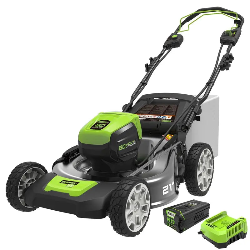 Greenworks 80V Self-Propelled Brushless Lawn Mower – 21-Inch Cutting Width, Cordless Electric