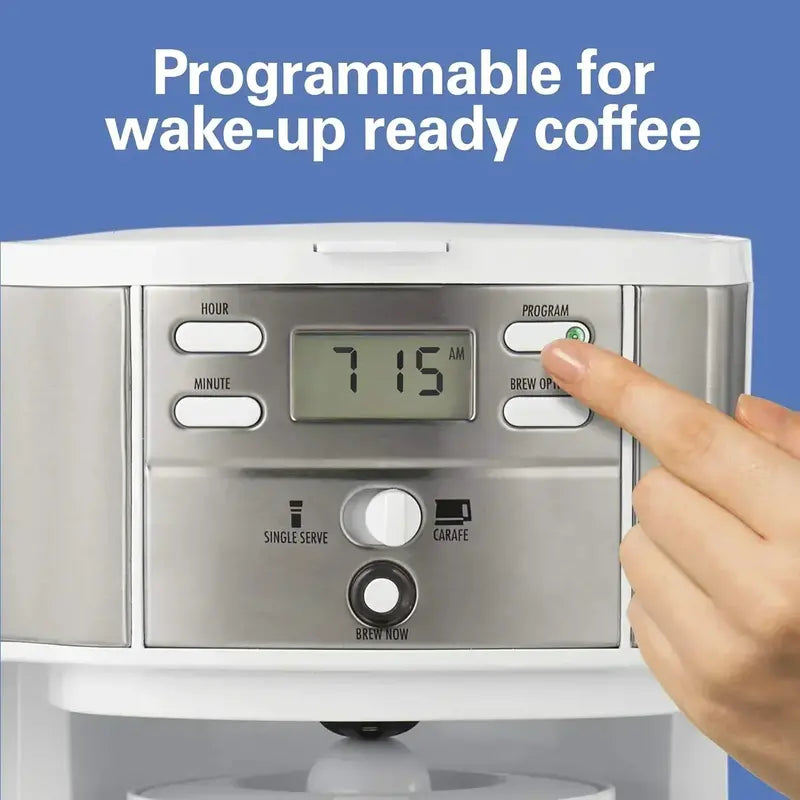 Hamilton Beach 12-Cup 2-Way Programmable Coffee Maker – Drip & Single-Serve with Glass Carafe