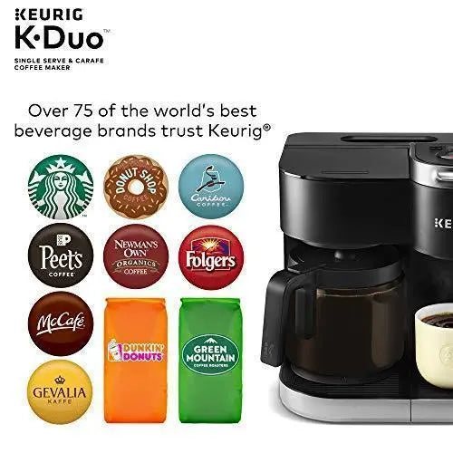 Keurig K-Duo Dual Coffee Maker – Brews K-Cups or 12-Cup Carafe, Grounds-Compatible