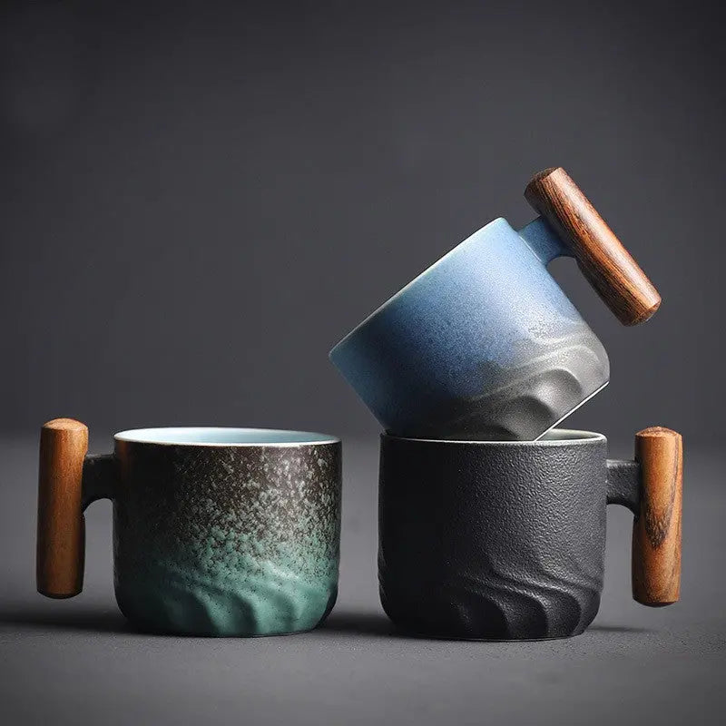 Zonema Ceramic Coffee Set – Minimalist Mug, Matching Saucer & Spoon