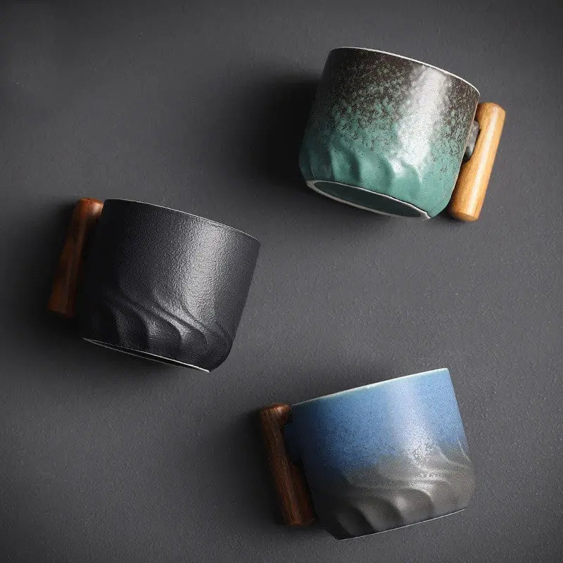 Zonema Ceramic Coffee Set – Minimalist Mug, Matching Saucer & Spoon