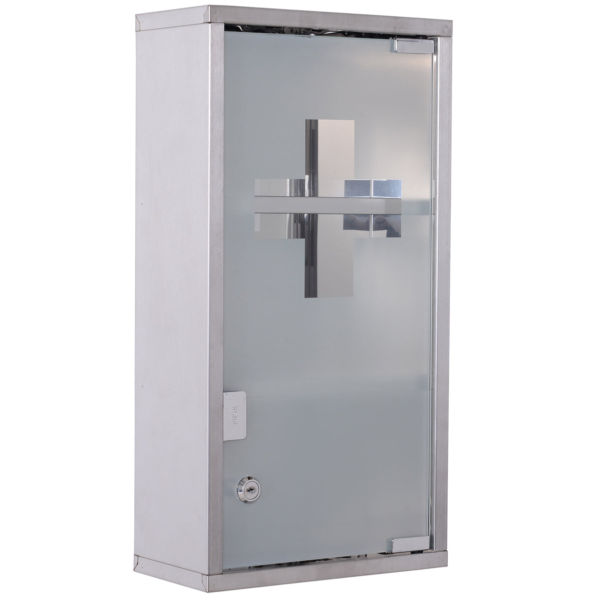 Medizinschrank Arzneischrank Erste-Hilfe-Schrank mit Schloss 3 Fächer Edelstahl Silber 25 x 12 x 48 cm