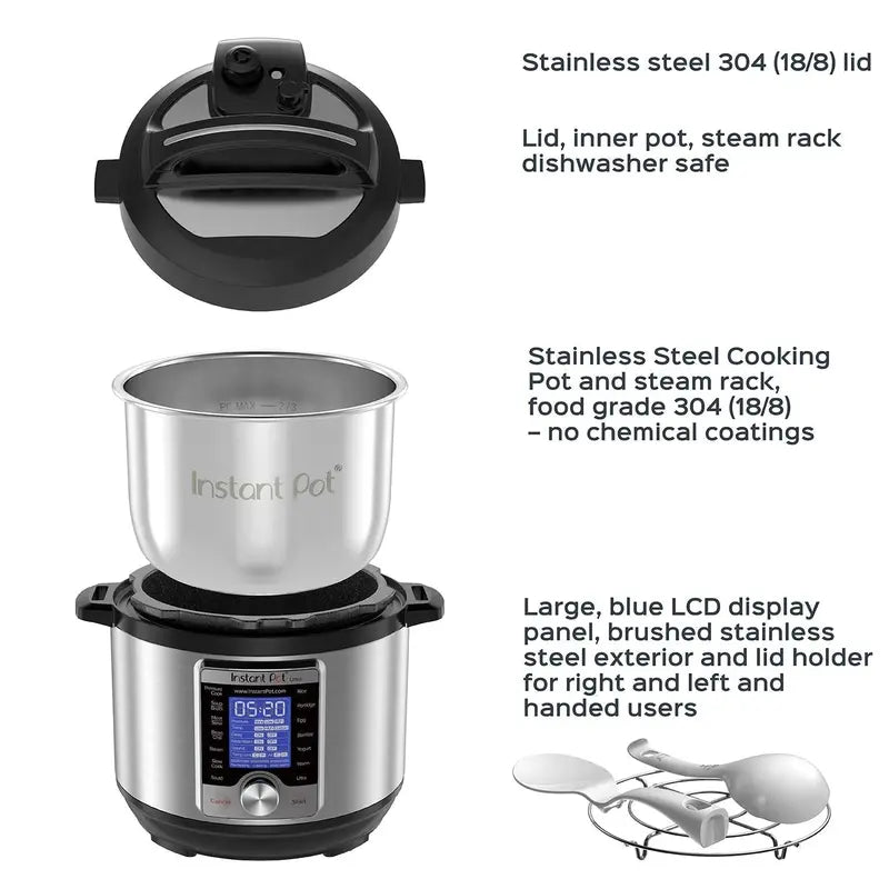 Instant Pot Ultra Mini 3-Quart Electric Pressure Cooker – 16-in-1 Smart Cooker with Touch Controls and UL Certification