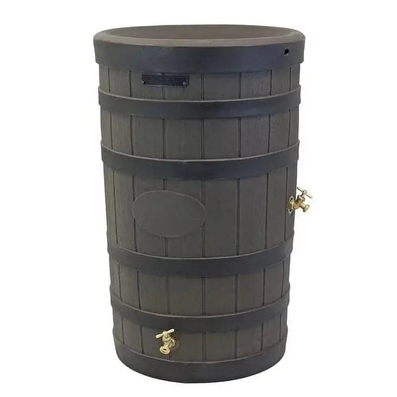 Good Ideas Rain Wizard Rain Barrel in American Oak Finish with Darkened Ribs