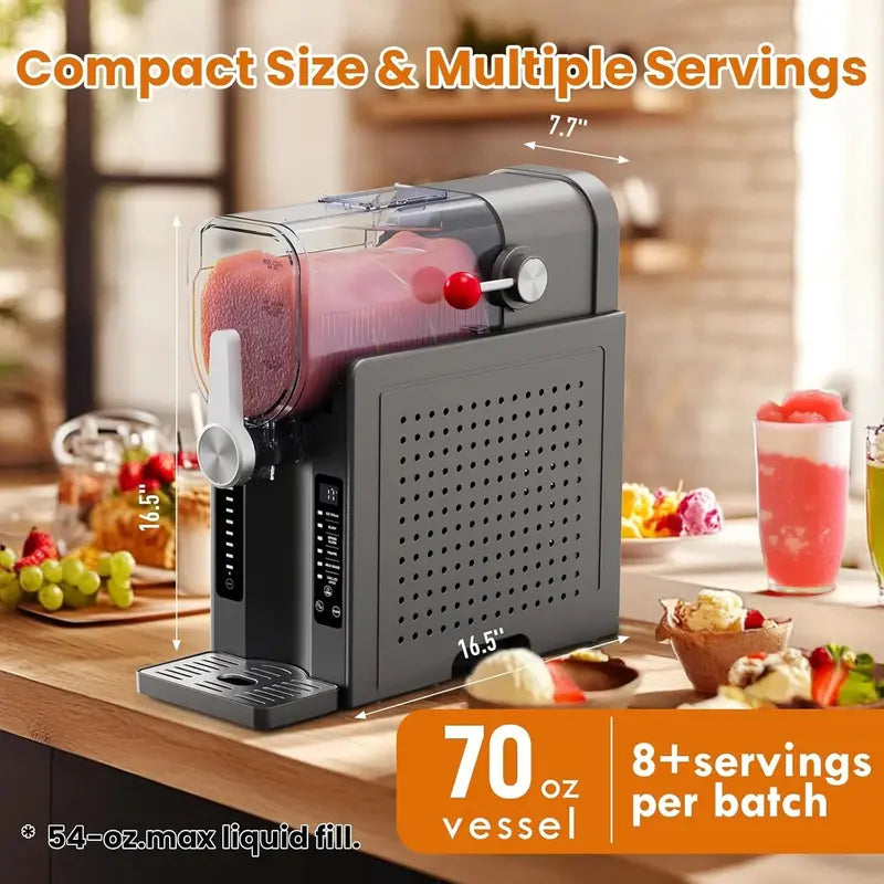 Professional Slushie Machine — No Ice Needed, LED Touchscreen, 6 Preset Programs, Frozen Drink Maker for Margaritas, Frappés & More