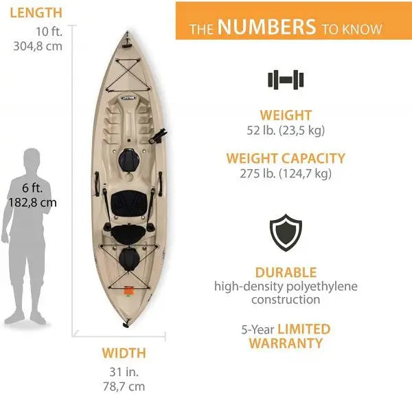 Lifetime Tamarack Angler 100 Fishing Kayak – 10-Foot Sit-On-Top Model, Includes Two Paddles
