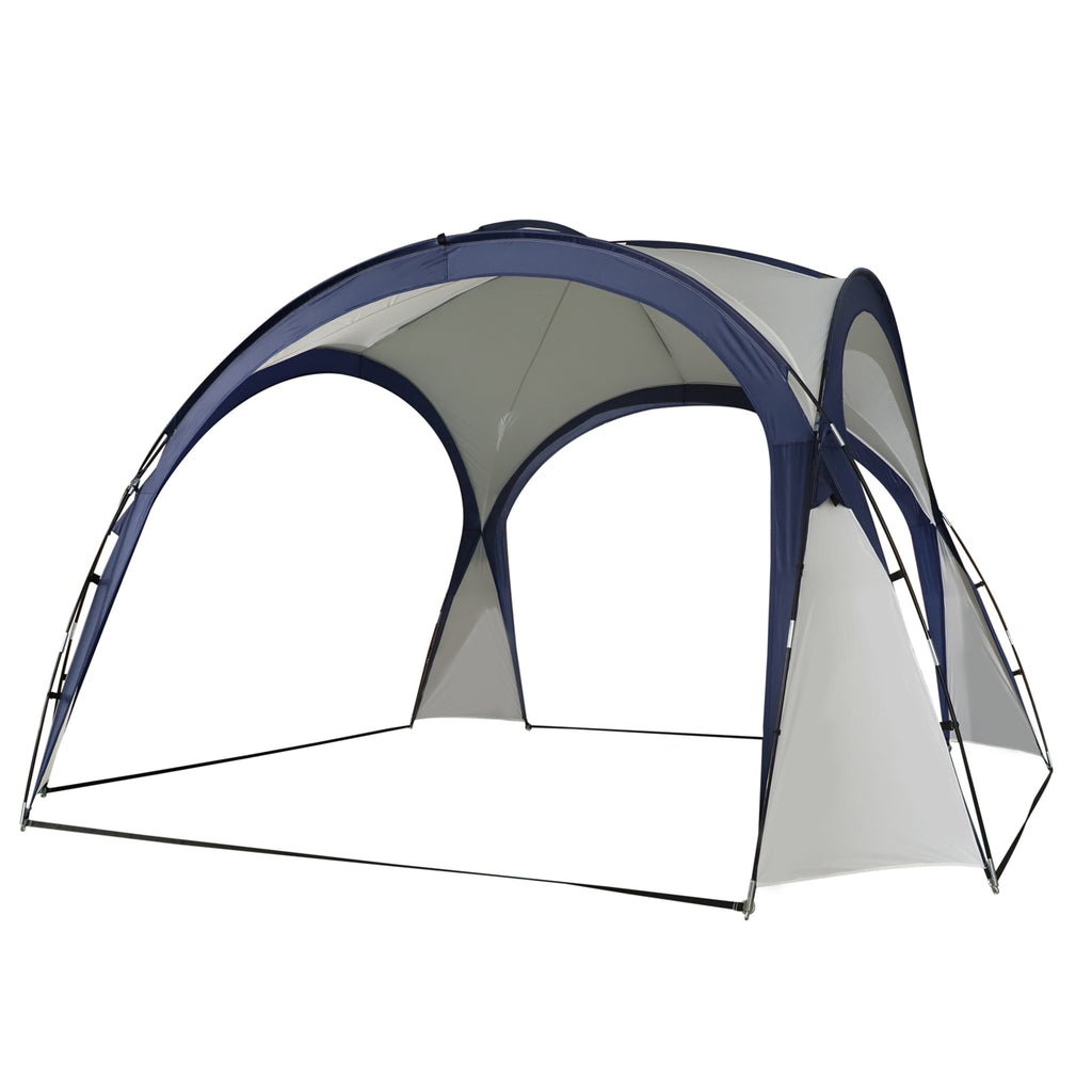 Outsunny Kuppelzelt für 6-8 Personen, Pavillon, Schutz vor Sonne und Nieselregen, 3,5 x 3,5 x 2,22 m, Cremeweiß