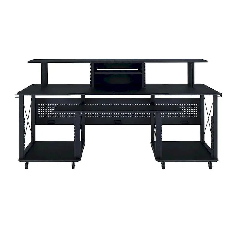 Portable Rectangular Music Desk – 8-Caster Mobility Base with Dedicated Keyboard Tray