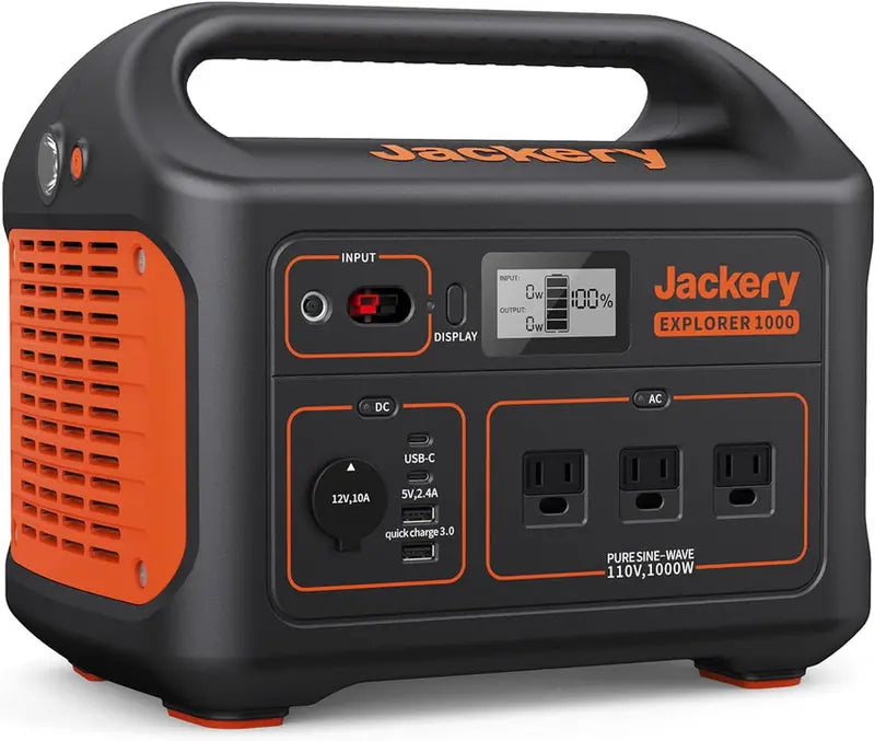 Jackery Explorer 1000 Portable Power Station (2025 Model) – 1002Wh Battery, Triple 1000W AC Outlets, Off-Grid Energy Solution