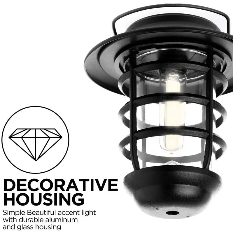 Home Zone Security Solar-Powered Outdoor Wall Lantern – Decorative Glass Design, No Wiring Required