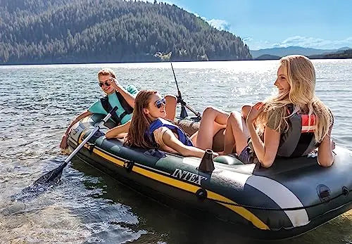 INTEX Seahawk 3 Inflatable Boat Set   790lb Weight Capacity