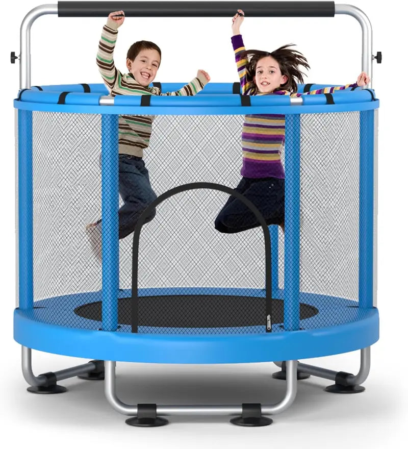 ZCMHAXJ Kids' Trampoline with Adjustable Gymnastics Bar & 7 Interactive Accessories