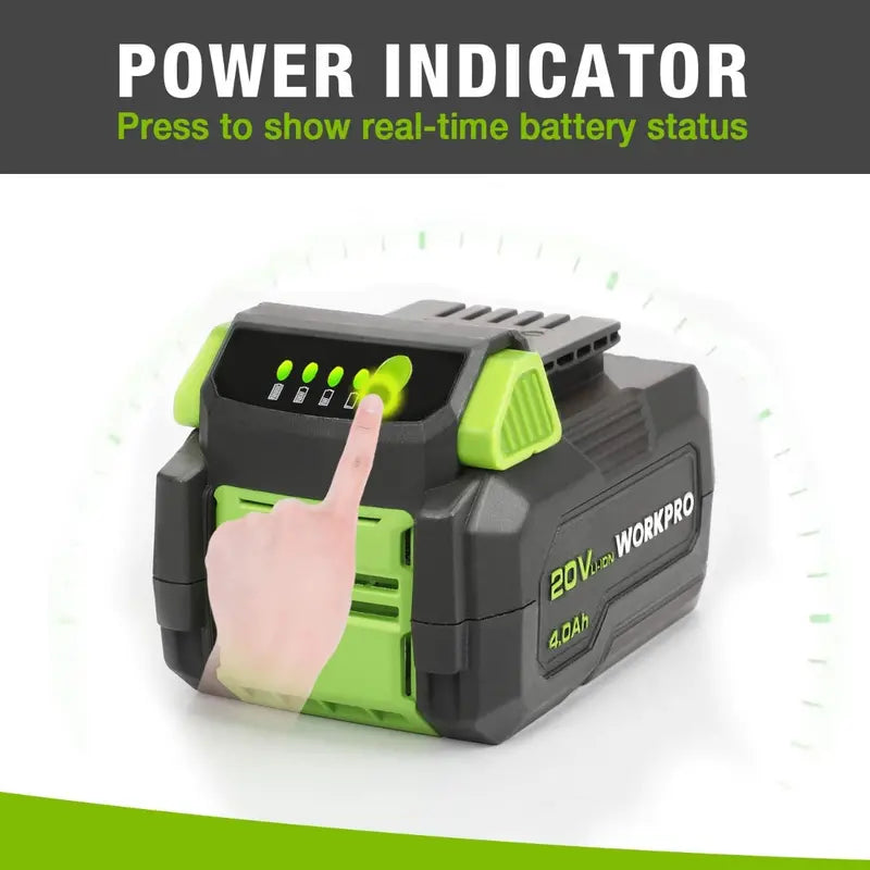 WORKPRO 20V 4.0Ah Lithium-Ion Battery – High-Capacity Power Pack for Cordless Tools