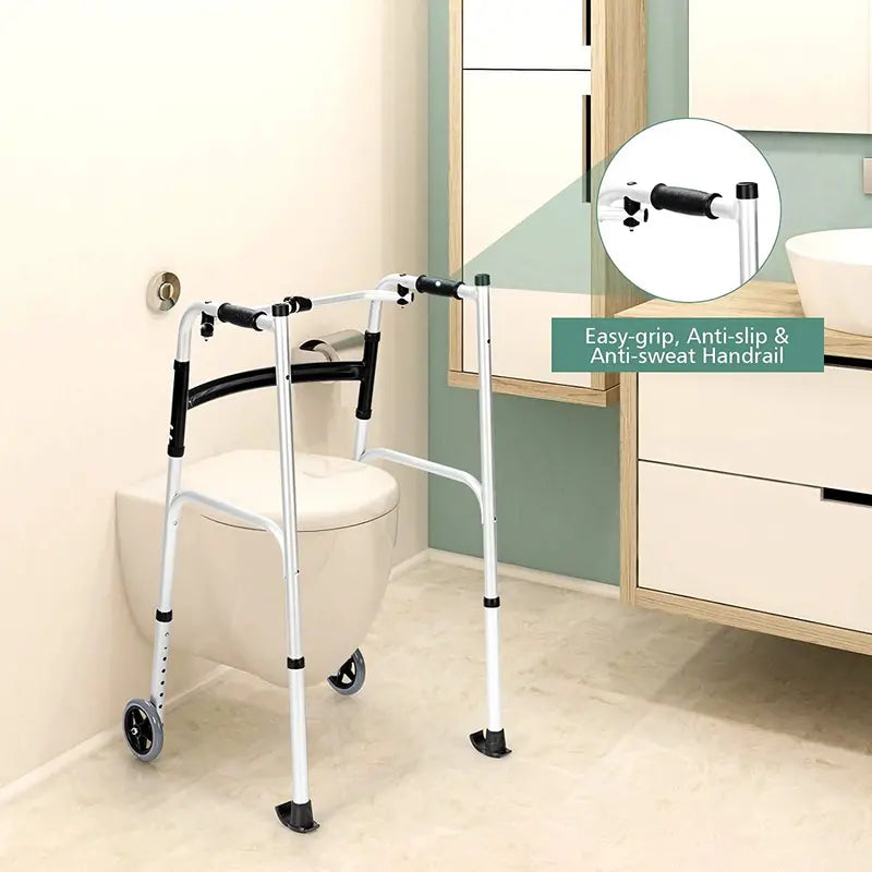Lightweight Aluminum Foldable Walker – Durable Rehab Support Frame