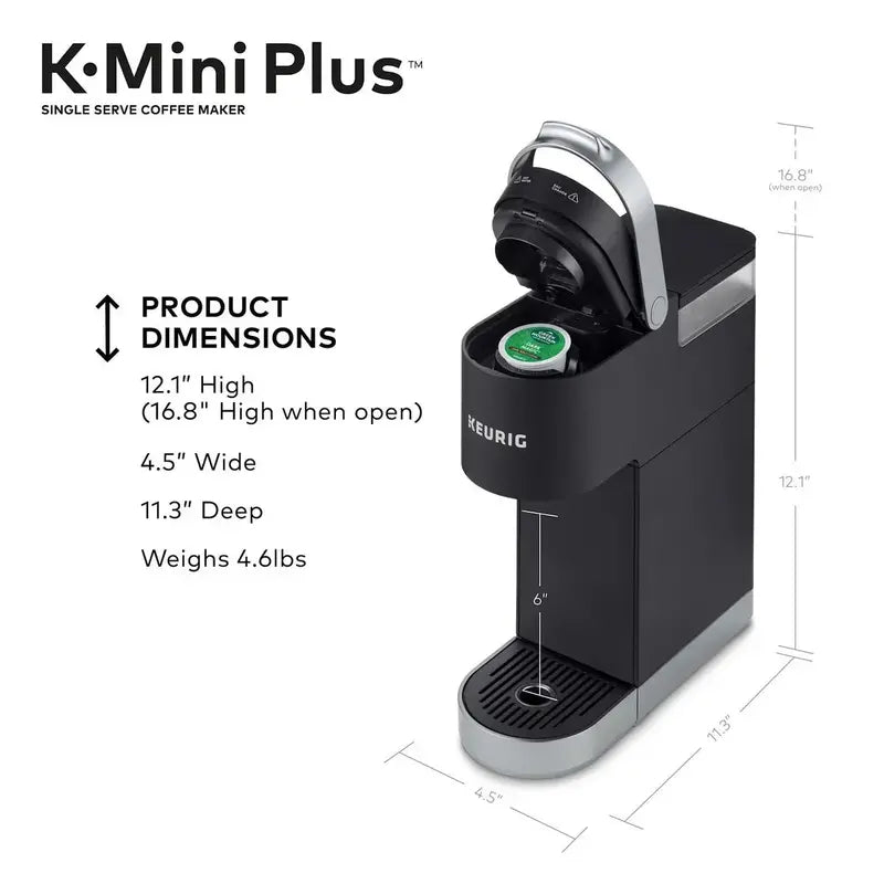 Keurig K-Mini Plus Single-Serve Coffee Maker – Compact Brew System with Strong Brew Option