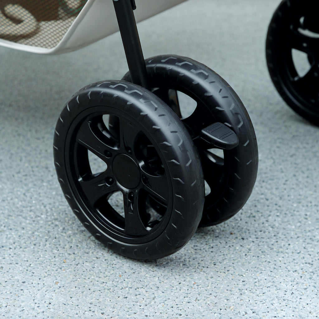PawHut 3-in-1-Haustierkinderwagen, zusammenklappbarer Hundewagen mit 4 Rädern und abnehmbarer Trage für Hunde und Katzen, Grau