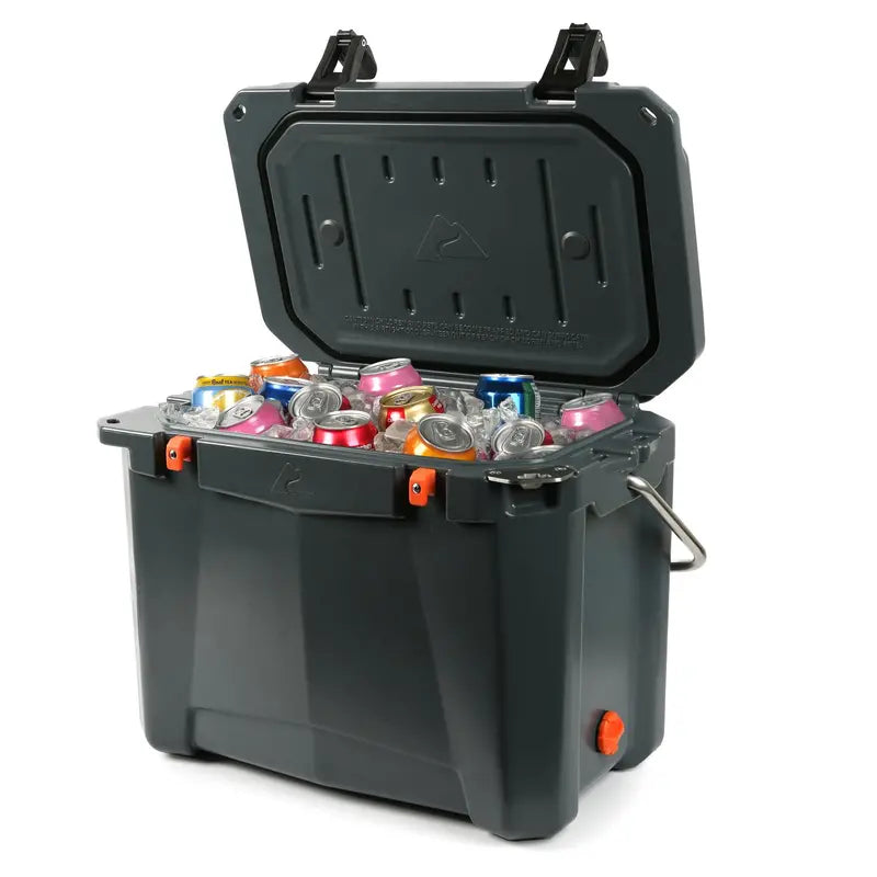 Ozark Trail 26-Quart Roto-Molded Cooler – Microban Antimicrobial Protection, Gray Durable Design