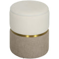 HOMCOM Sitzhocker mit Stauraum Hocker mit Deckel, Metallring, zweifarbig Design 36 x 36 x 44 cm Cremeweiß