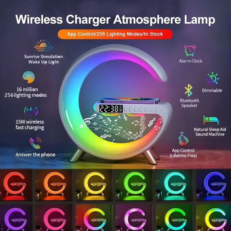 MagSafe Wireless Charger with RGB Ambient Lighting – Customizable Glow Effect