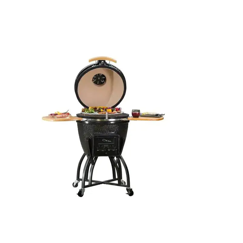 Kamado Pro 22-Inch Ceramic Charcoal Grill with Weather-Resistant Cover