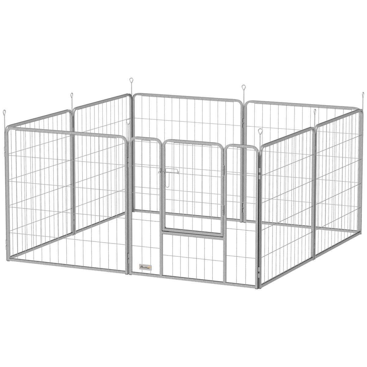 PawHut Haustiergehege, Hundezaun, Haustierspielplatz, flexibel anpassbar, rostfreier Stahl