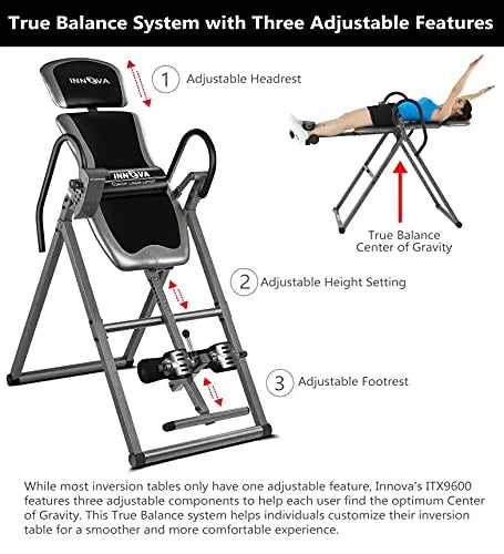 INNOVA Heavy Duty Inversion Table, Standard Ankle Holding System