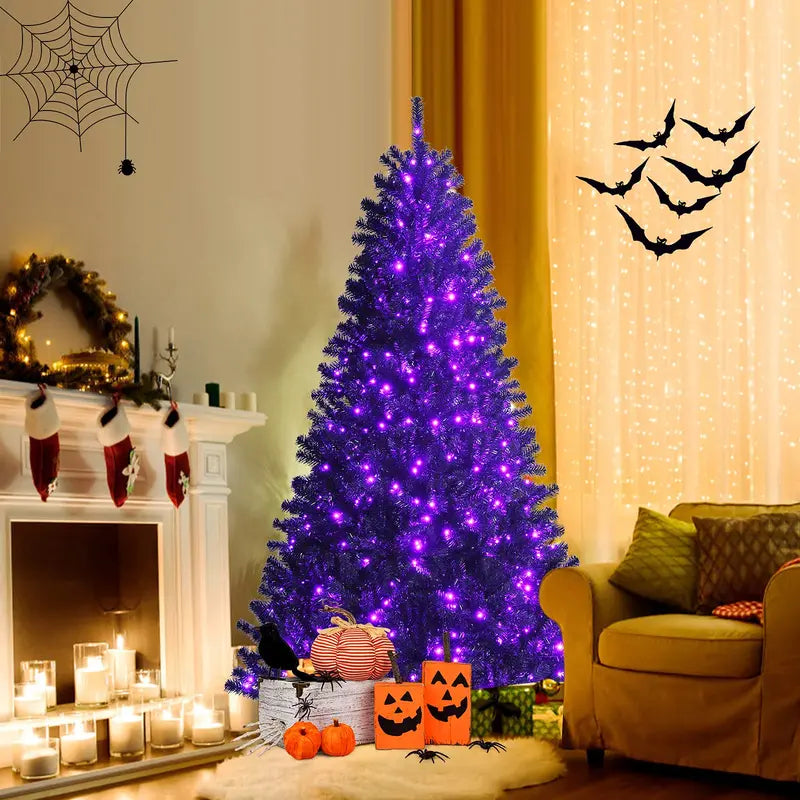 Halloween-Themed Hinged Artificial Tree with Sturdy Metal Stand