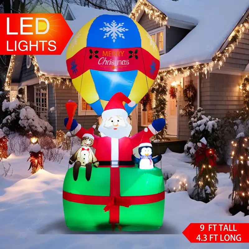 Yexmas 9FT Inflatable Santa Claus LED Light Balloon – Outdoor Christmas Decor