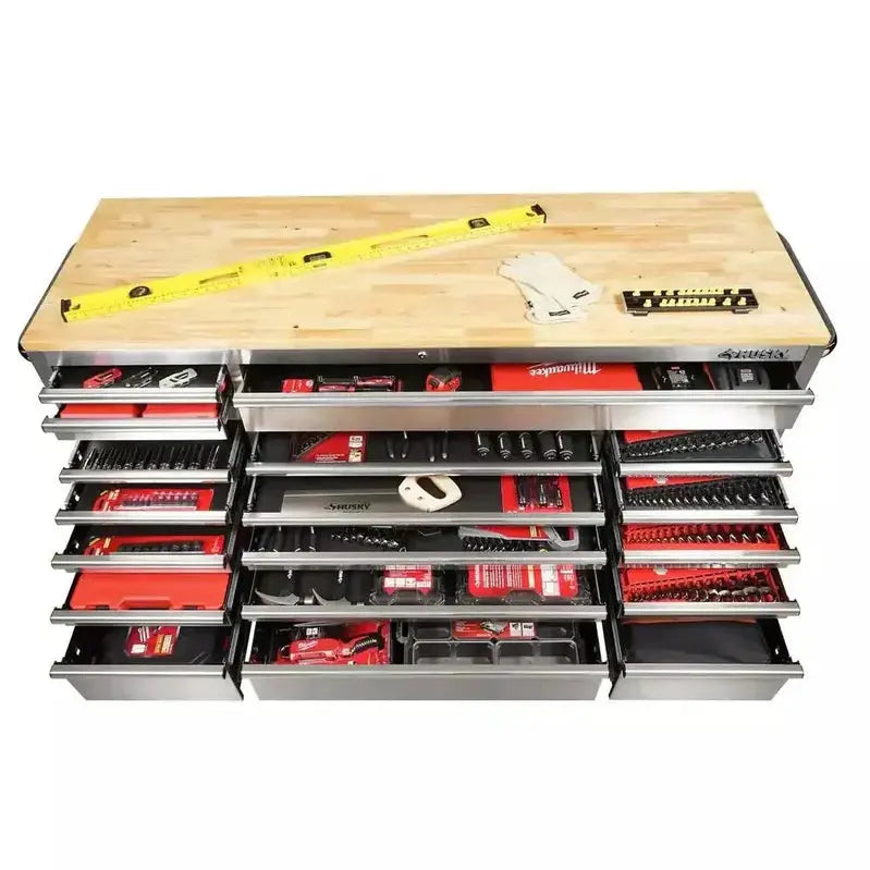 Industrial-Grade 72-Inch Mobile Workshop Cart – 18-Drawer Organization System