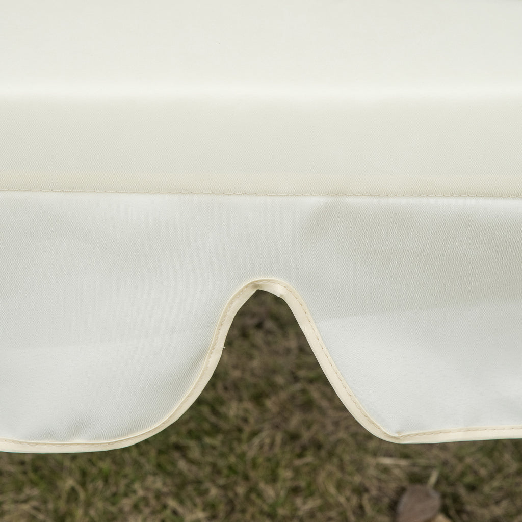 Outsunny Schaukelstuhl 3-Sitzer Gartenschaukel Hollywoodschaukel mit Sitz- und Rückenlehnen Tablett Schwingbank Sitzbank Dachwinkel verstellbar Stahl Polyestergewebe 200 x 120 x 164 cm Beige