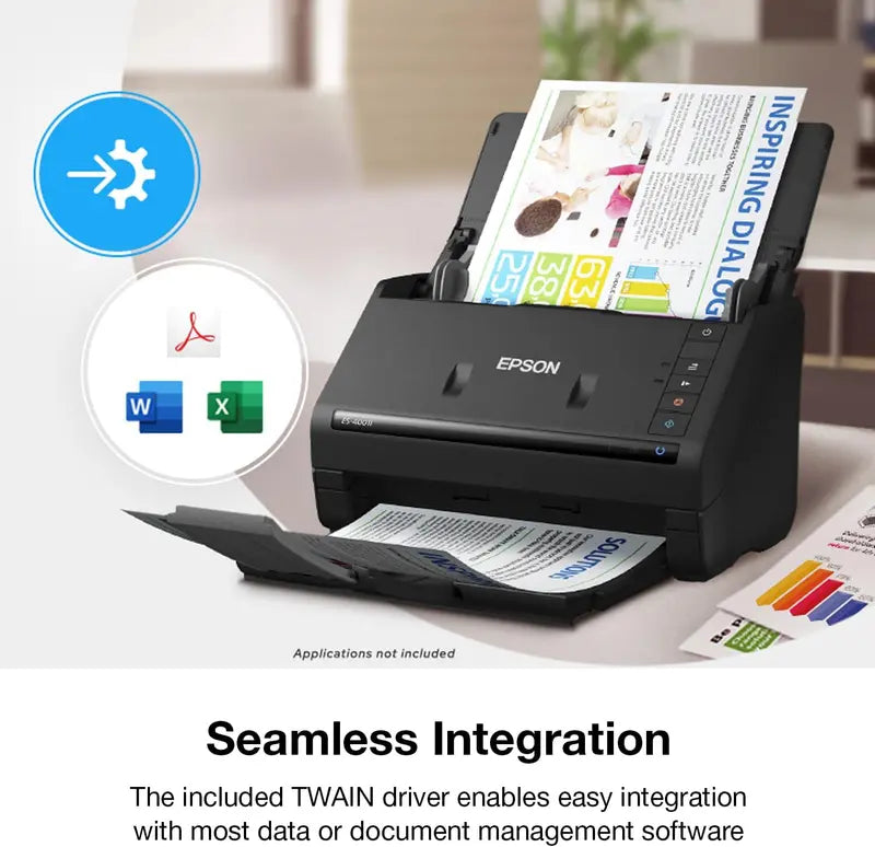 Wireless Color Duplex Document Scanner – ADF-Equipped Desktop Scanner for PC/Mac, Mobile Scanning Support